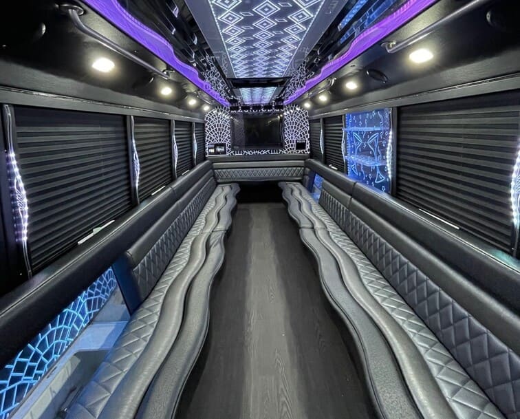 Henderson 30 Passenger Party Bus White Interior